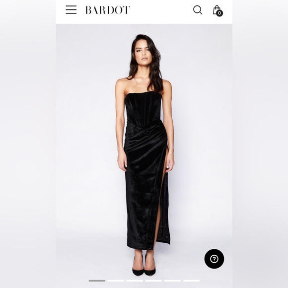 Bardot Dresses & Skirts - Everlasting Velour Midi Dress In Black